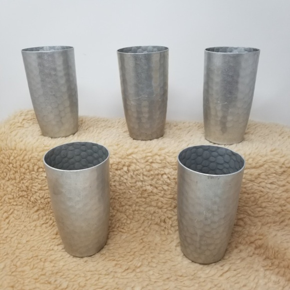 VTG‎ Lot of 5 Everlast Forged Aluminum Hammered Metal 1092 Cups Tumblers MCM